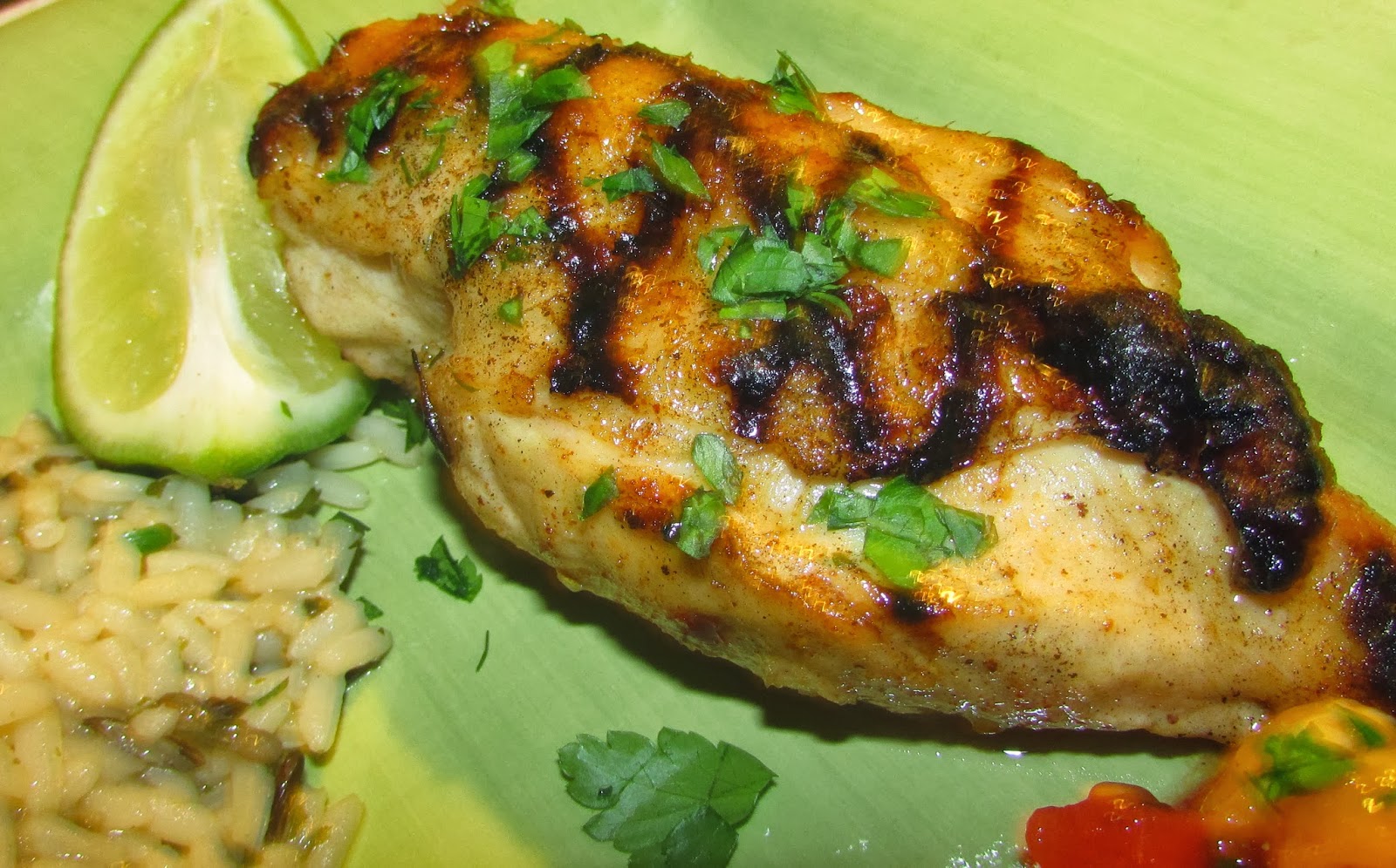 to my Kitchen Day 34 Tequila Lime Chicken, Mango Salsa, Rice