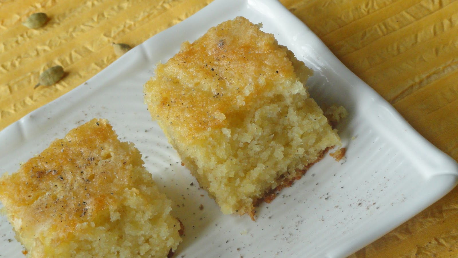 A Peek into My Kitchen Cardamom Flavored Corn Bread Eggless