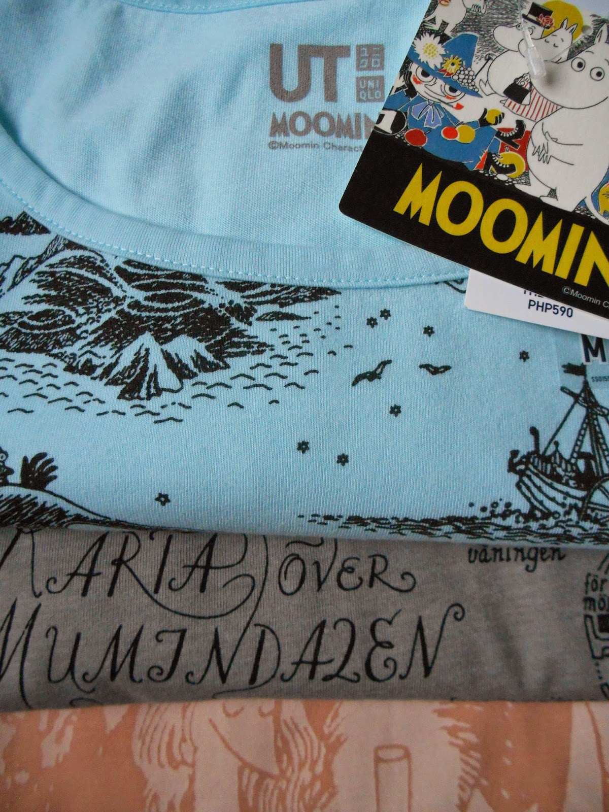 Moomin in Blue Gray and Pink UNIQLO UT Moomin Women's Collection
