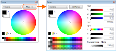 Palete de cores do Paint-NET