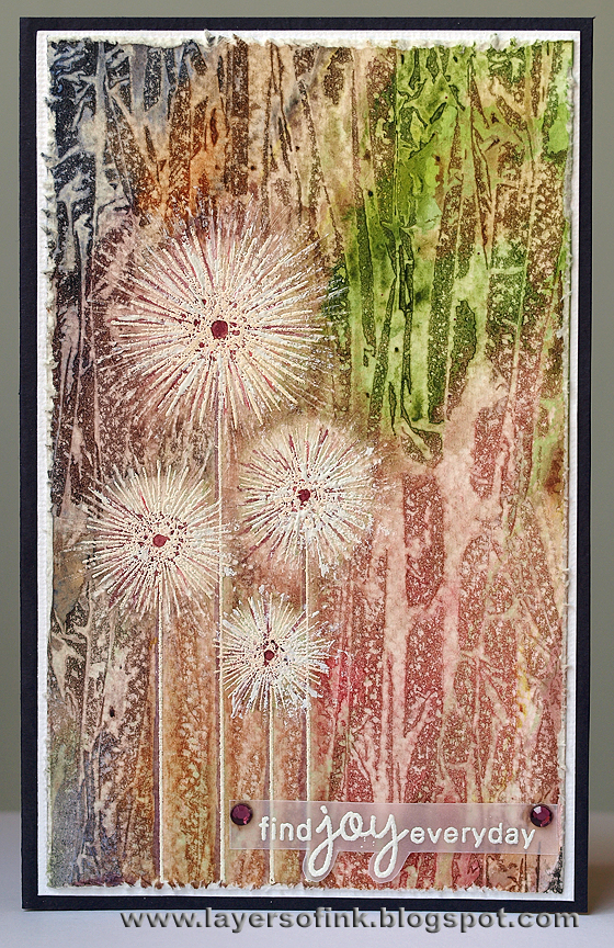 Layers of ink Watercolours and cling wrap