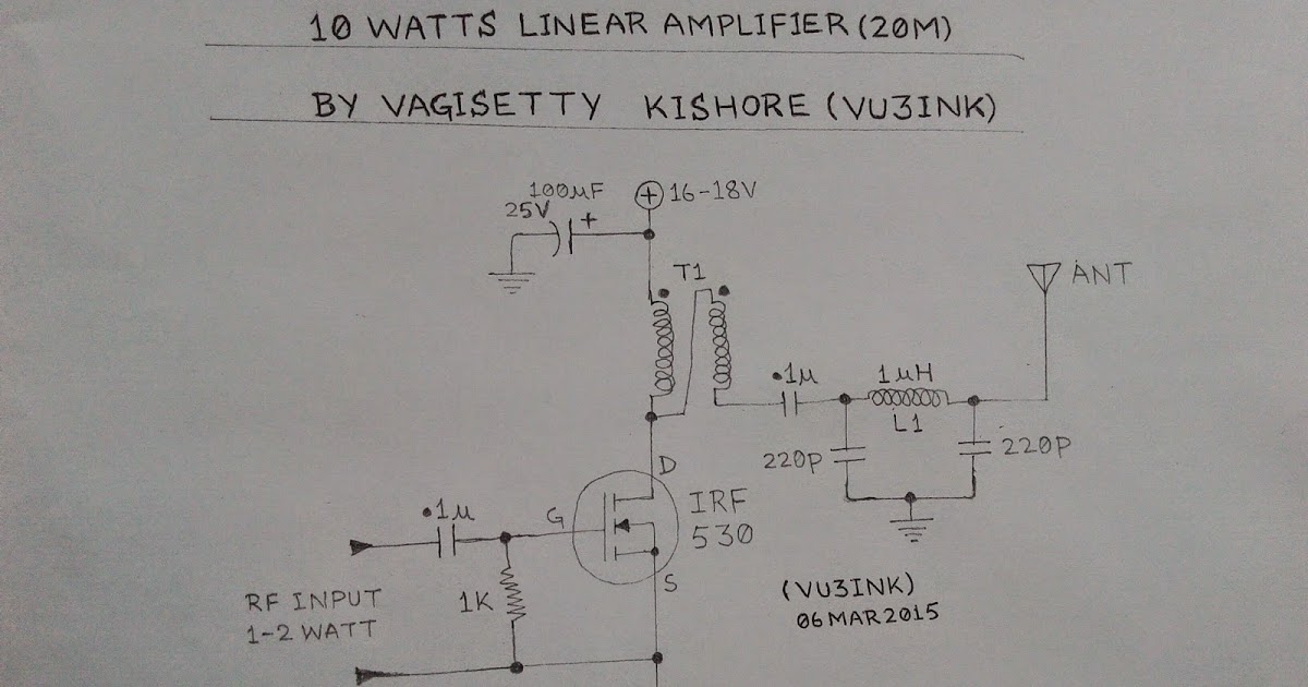 VU2JXL 10 WATTS HF LINEAR AMPLIFIER USING IRF530 FOR 20M
