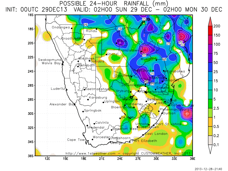 Mossel Bay Weather Observation, South Africa Possible 24 Hour