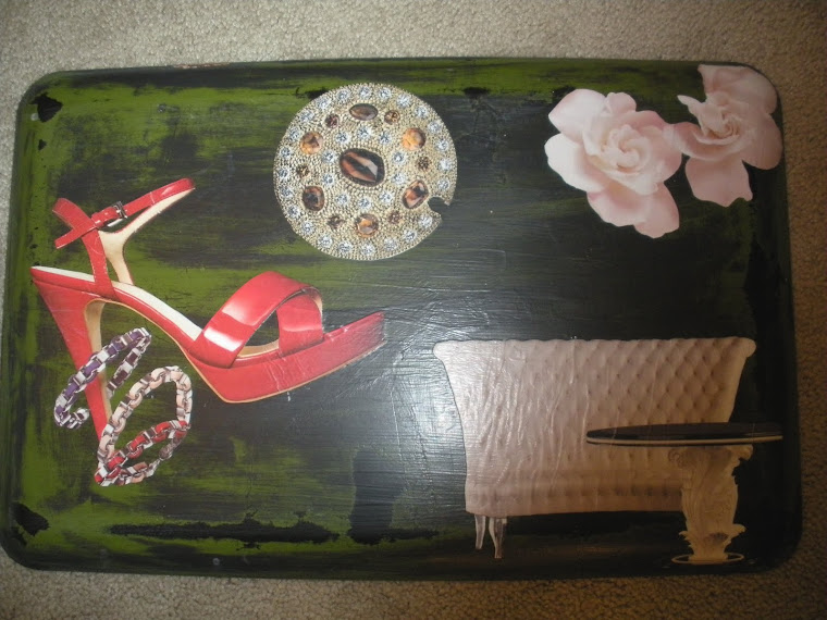 decoupage vintage tray bottom