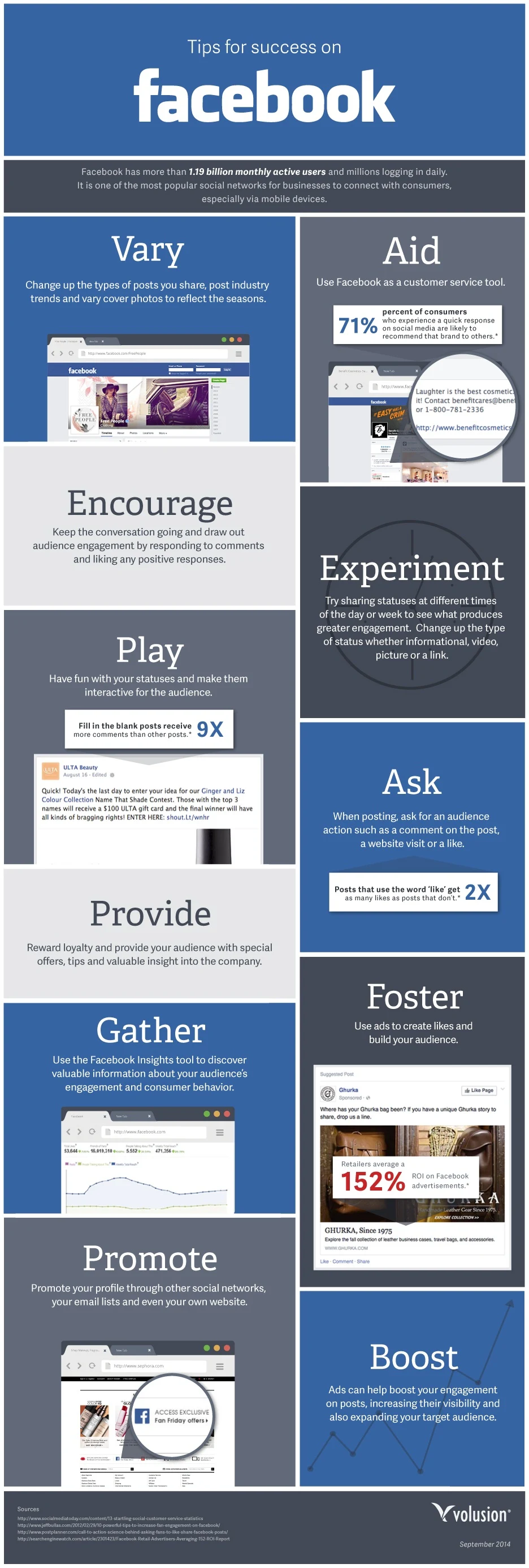Marketing Tips for success on Facebook for companies - #infographic