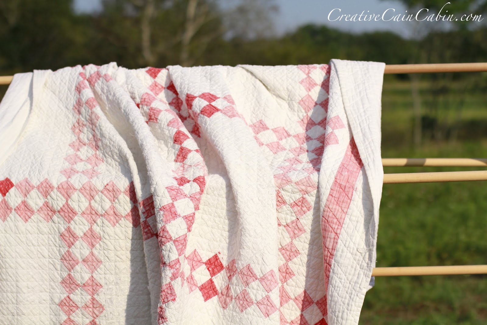 US12 Garage Sale Find Vintage Quilt 2 CREATIVE CAIN CABIN