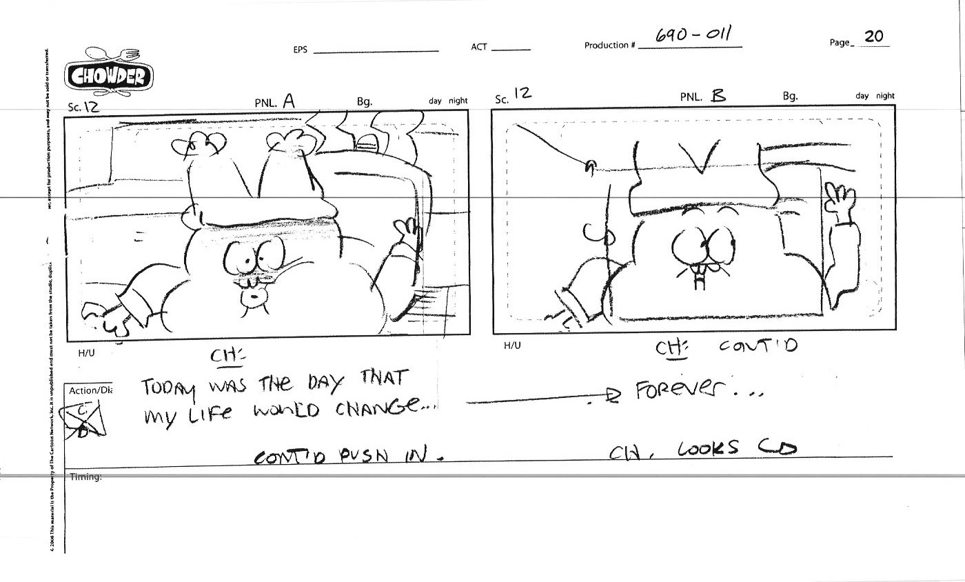 BRETT VARON CHOWDER STORYBOARD "Old Man Thyme" I wrote and