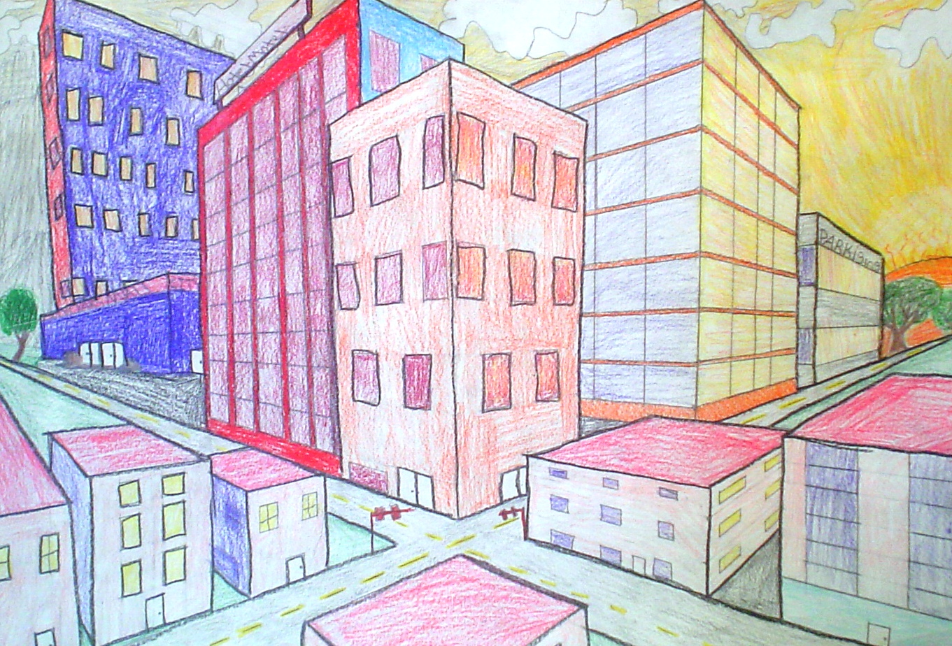 two point perspective drawing