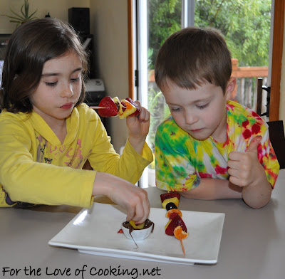 Fruit Kebabs with Melted Chocolate