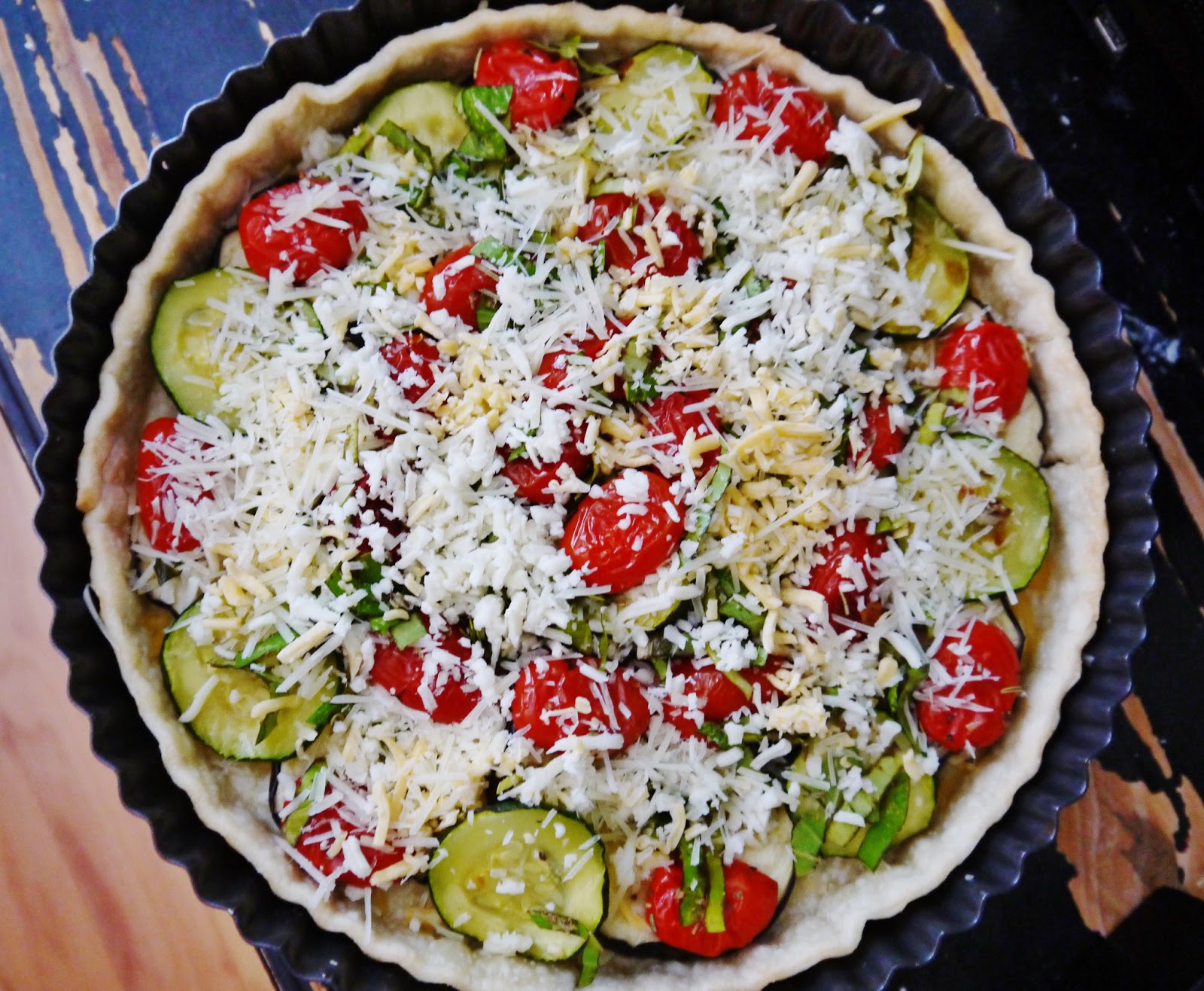 Whisking Through Life Eggplant Zucchini Tomato Tart for a light summer