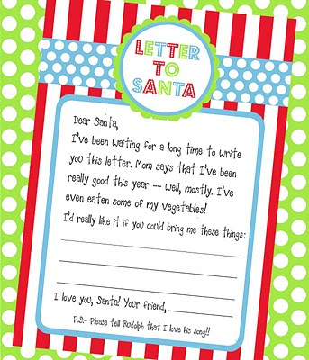 Template For Christmas Letter To Santa Claus