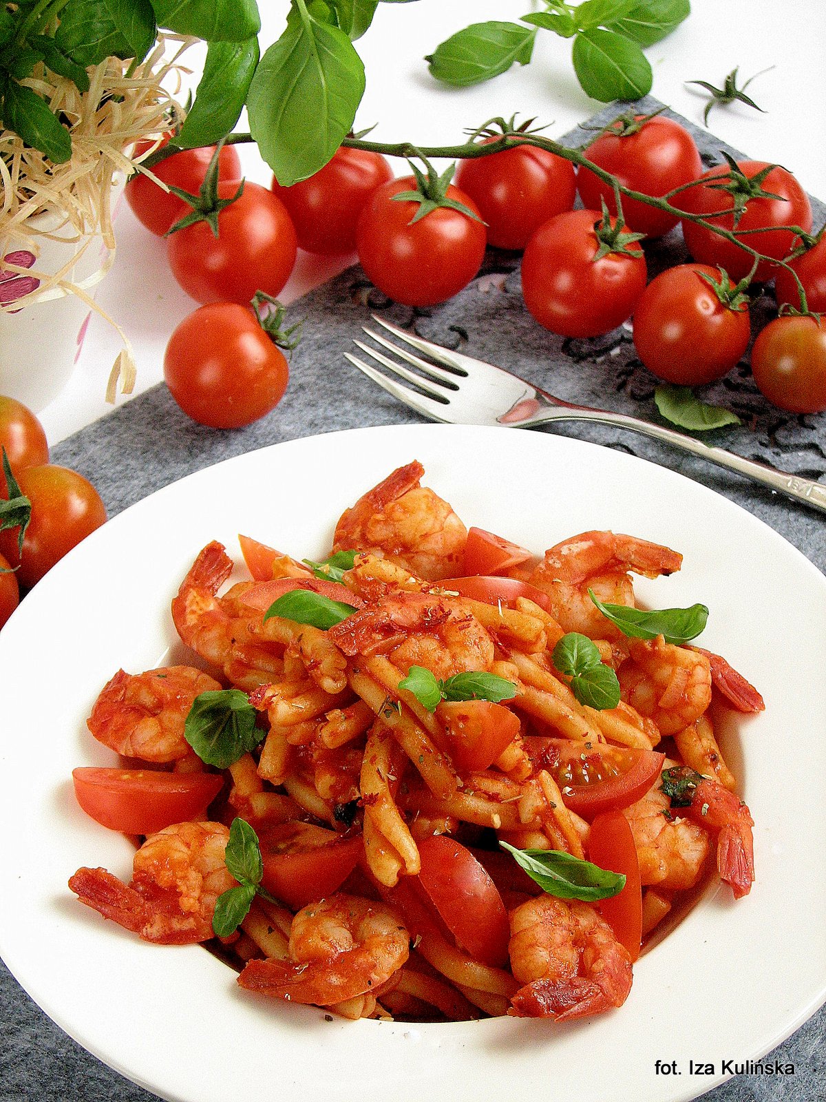 Makaron Z Krewetkami I Pomidorami Ekspresowo Smaczna Pyza