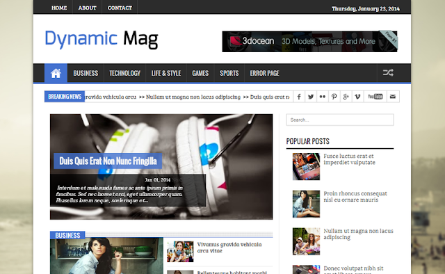 Dynamic Mag Templale thích hợp làm site tin tức