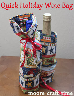 Make an easy fabric gift bag for wine.