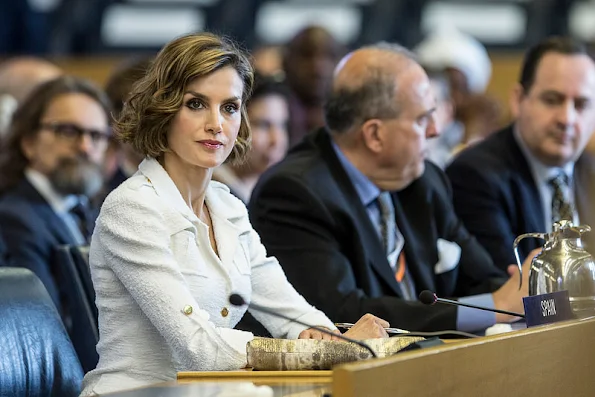 Spanish Minister of Food and Agriculture Isabel Garcia Tejerina, FAO Director-General Jose Graziano da Silva and Queen Letizia Of Spain arrive at the FAO Headquarters as she is named FAO Special Ambassador for Nutrition