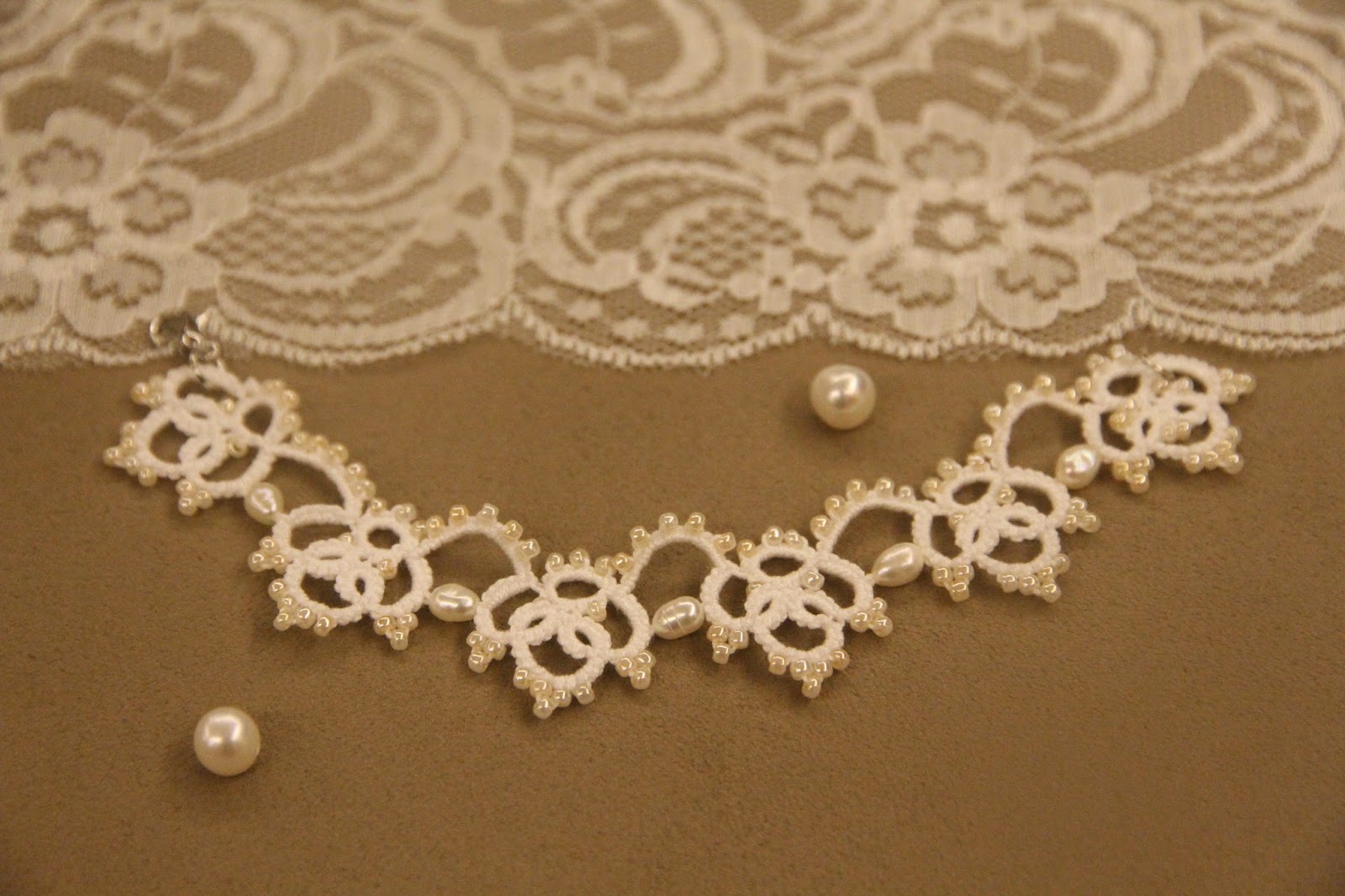 The Kim and I (Tatting Lace) Tatting Lace) Baroque Pearl Tiara bracelet