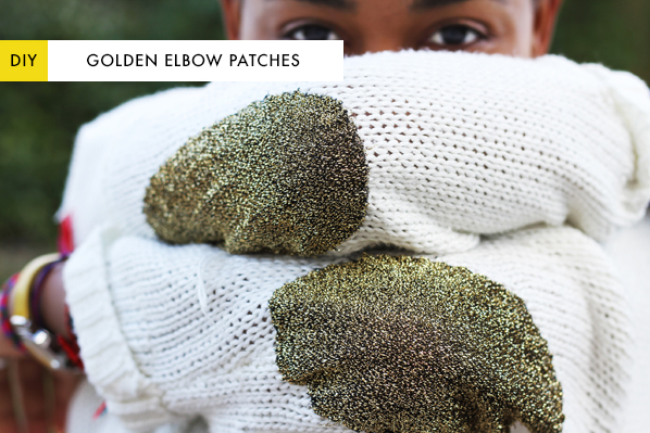 DIY golden elbow patches