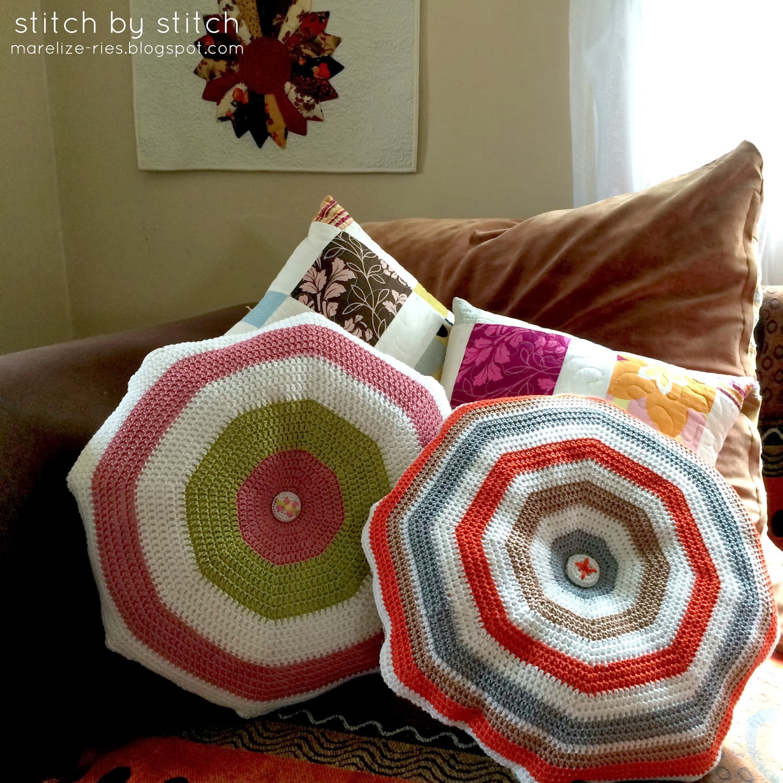 Stitch by Stitch Simple Crochet Cushion Tutorial.