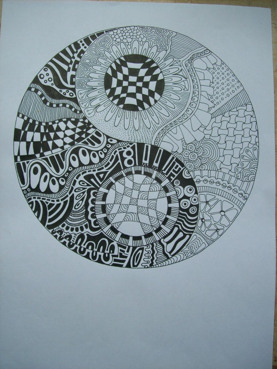 365 freestyle Zentangles Yin en Yang...