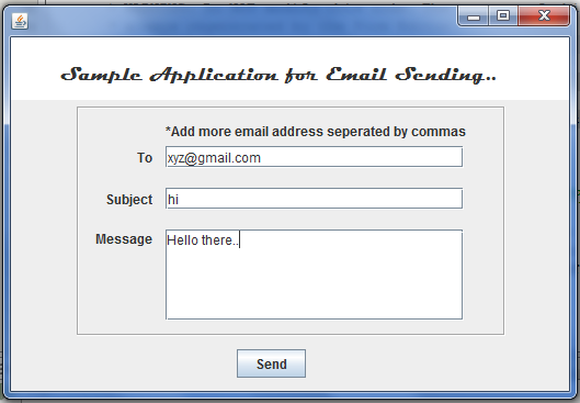 Simple Mail Sending Program In Java