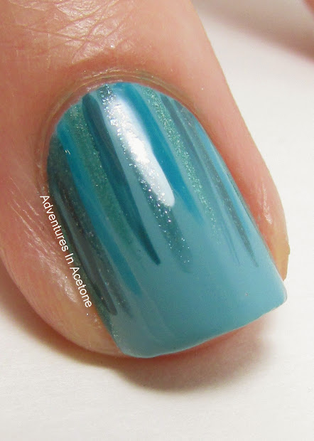 turquoise waterfall nail art