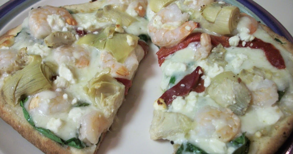 Cook with Sara Mediterranean Shrimp Flatbreads