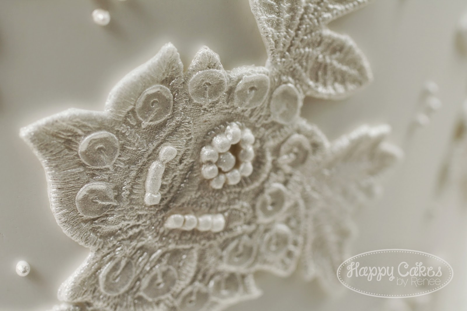 Happy Cakes Bakes Lace Applique Cake