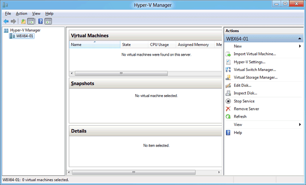 Windows 8 Hyper-V Virtual Machine