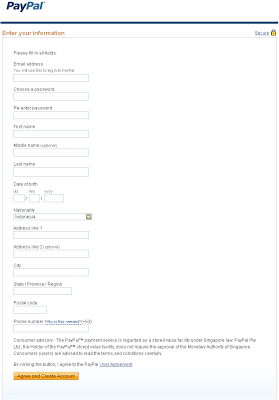 cara buat akun paypal
