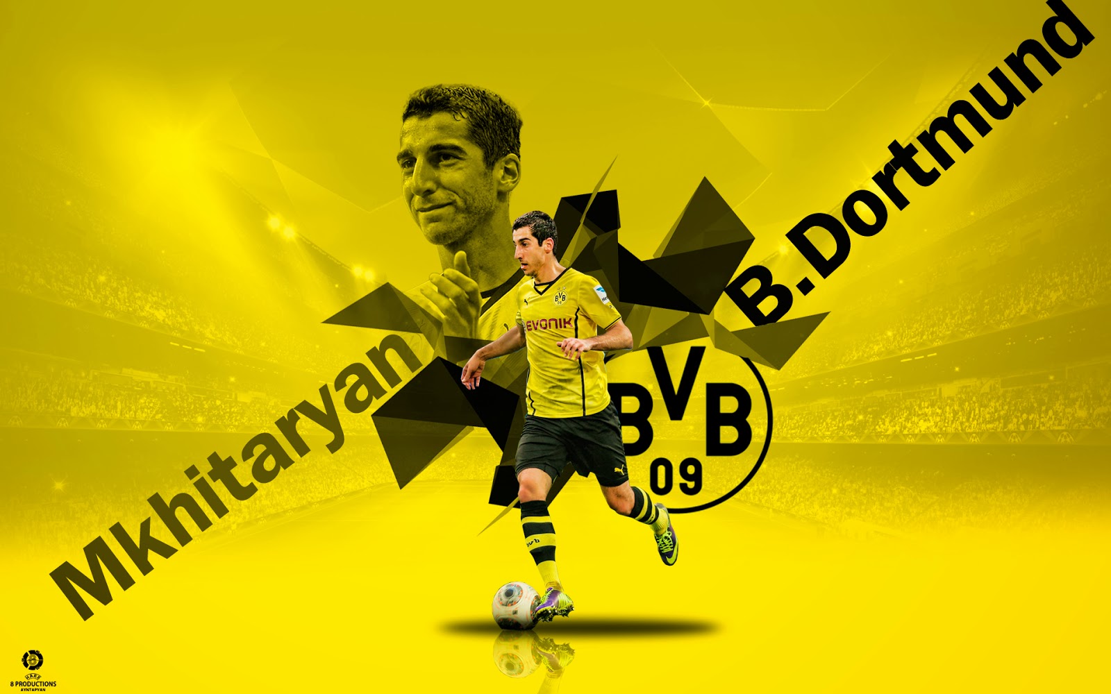 8 Productions: Henrikh Mkhitaryan Borussia Dortmund wallpaper