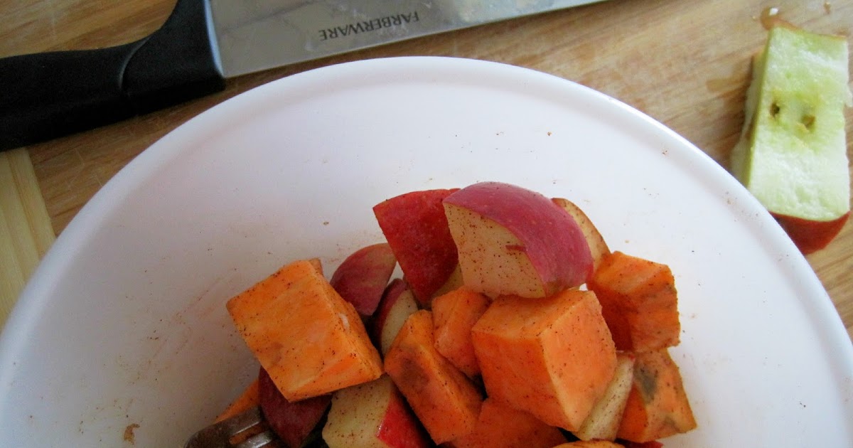 Skinny Muffin Spiced Cider Apples and Sweet Potatoes Over Rice