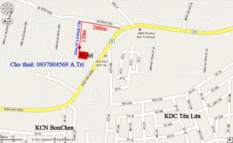 Bình Tân - Cho Thuê nhà 1 trệt 1 lầu - DT 3x5m - gần Khu Tên Lừa - 2,2 tháng