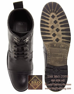 Giày Boot Lính ASOS Màu Đen | ASOS Workboot in Leather