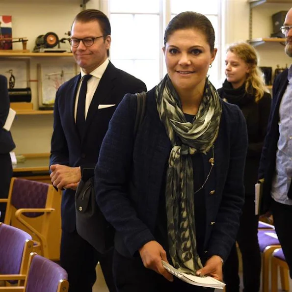 Crown Princess Victoria of Sweden, Crown Prince Daniel of Sweden and and their daughter Princess Estelle of Sweden visited a school in Smedby outside Kalmar 