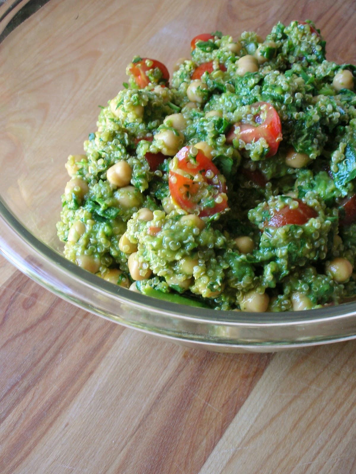 Basil CilantroChickpea Quinoa Salad with Lemon Dressing
