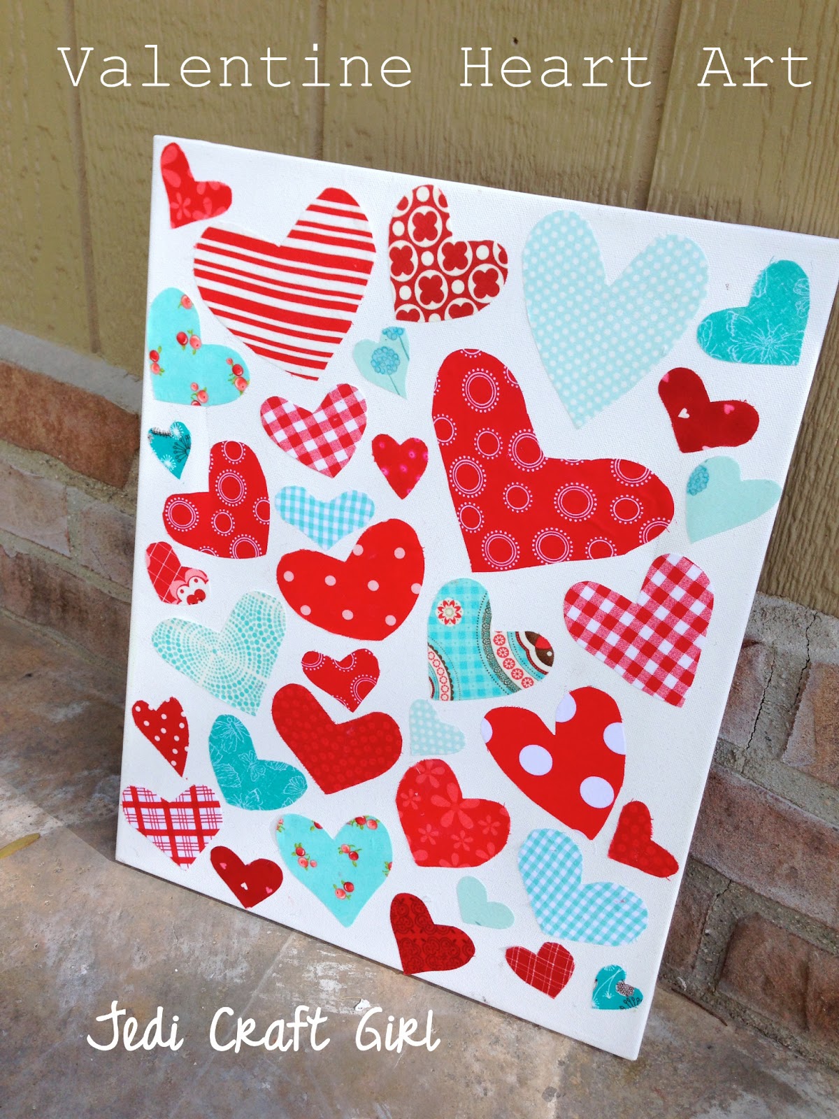 Valentine heart canvas fabric jedi craft girl Jedi Craft Girl: Valentine Heart Art - Fabric & Canvas