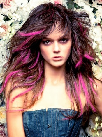 Bob Haircut And Dark Hair With Pink Highlights How To Apply Cute