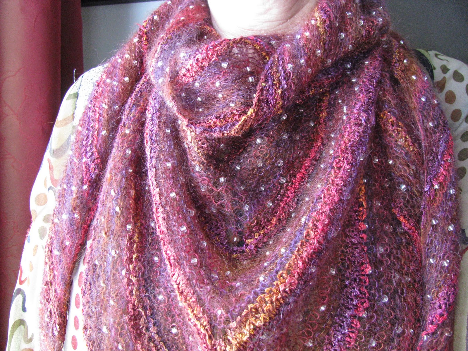 Chris Knits in Niagara Beaded Mohair Shawl
