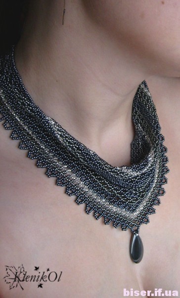 how to make a beaded net scarf necklace