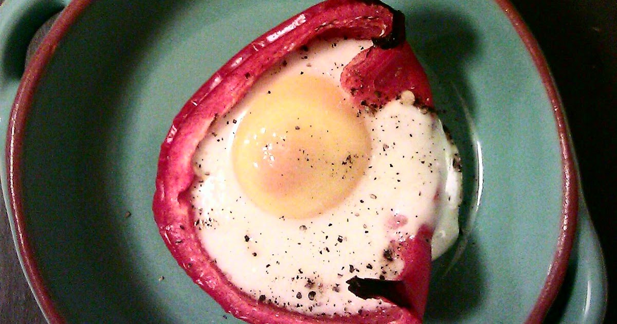 An Open Cookbook Baked Eggs in Peppers
