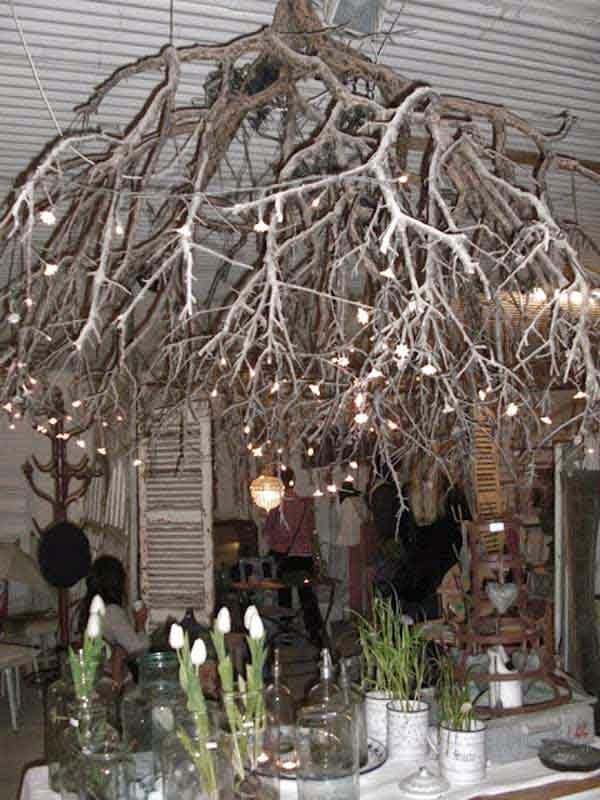 30 Creative DIY Ideas For Rustic Tree Branch Chandeliers Do it