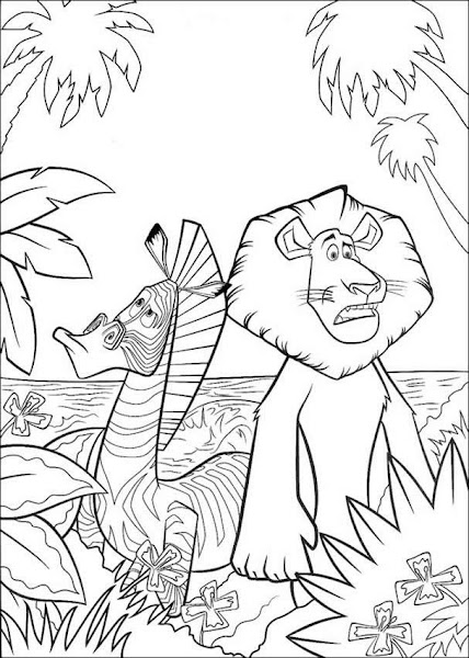 Madagascar Zebra Coloring Pages