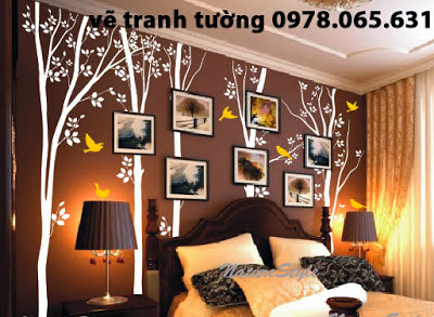 Vẽ tranh tường phòng ngủ Vẽ tranh tường phòng ngủ đẹp