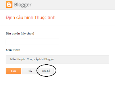 Loại bỏ tiện ích Cung cấp bởi Blogger trên Blogspot