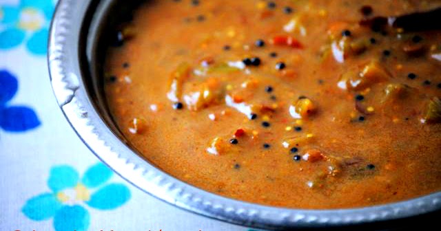 Thakkali Kai Masiyal / Raw (green) Tomato Sambhar