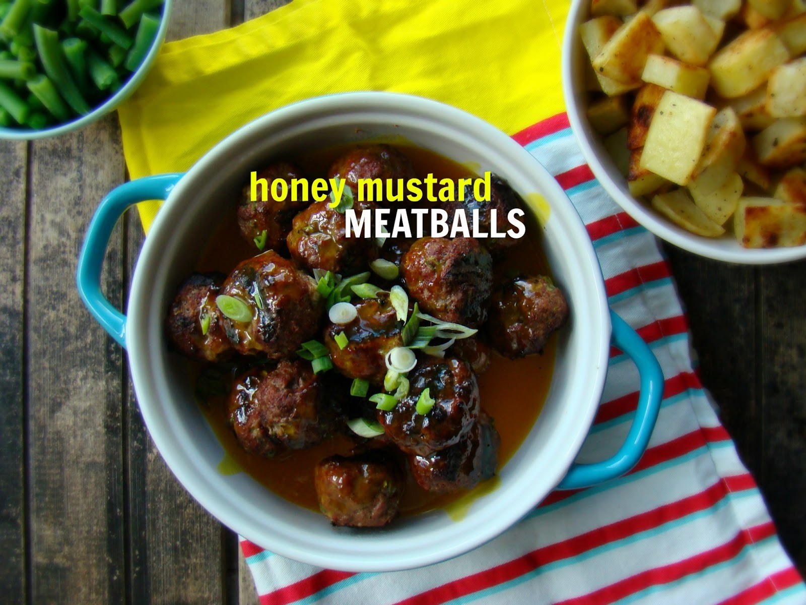 Grilled honey mustard meatballs