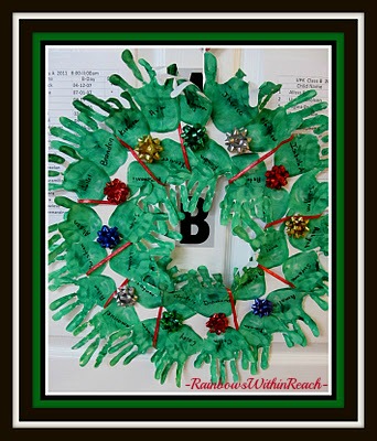 photo of: Christmas Wreath from Painted Handprints at PreK+K Sharing