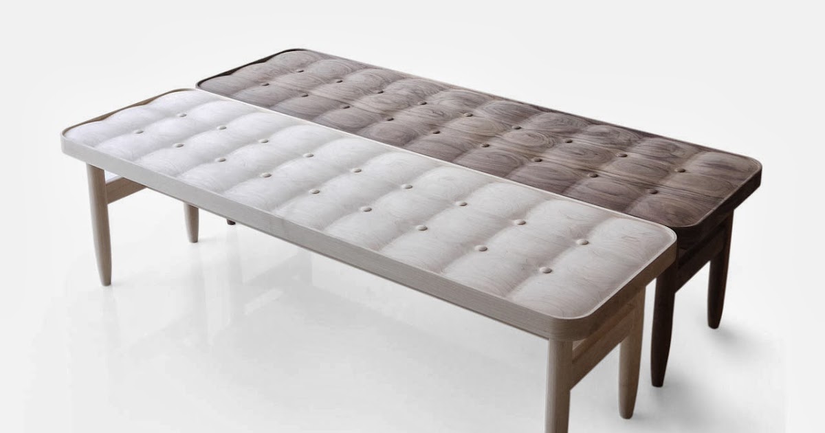 Banco de madera con efecto tapizado|Espacios en madera