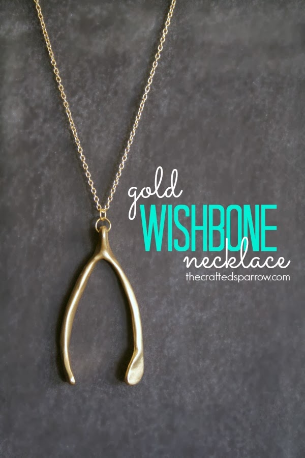 Gold Wishbone Necklace The Crafted Sparrow