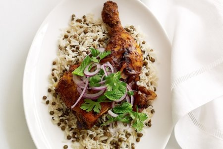 Persian chicken with lentil rice Persian chicken with lentil rice picture